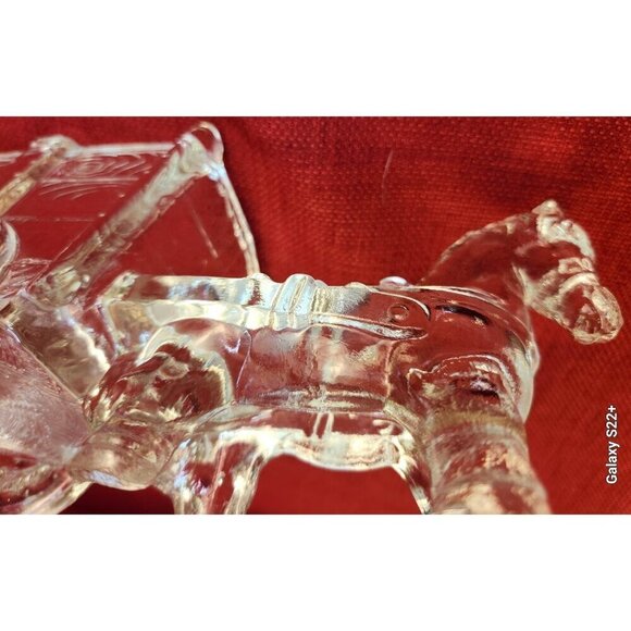 Vintage Large Jeannette Glass Candy Dish, Horse and Cart, - Picture 15 of 16
